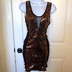 🌹New Agaci black & gold bodycon dress